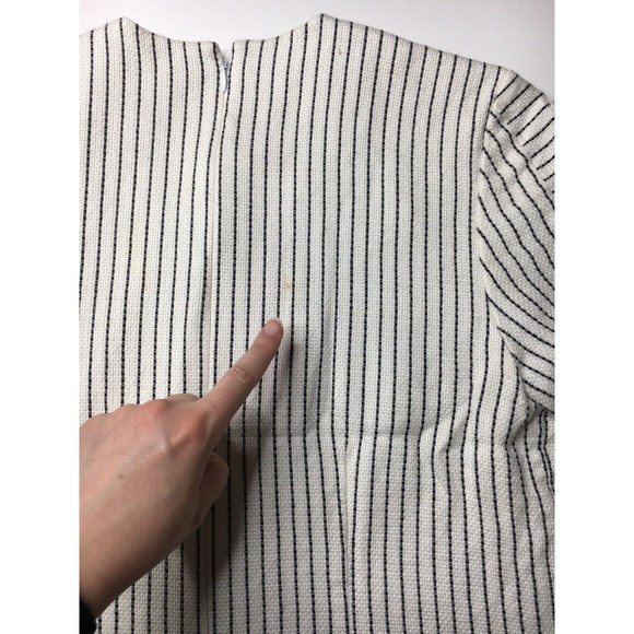 Vtg Gene Roye Womens Striped Geometric Panel Woven Blouse Top Shirt Size 10 S M - Picture 12 of 12